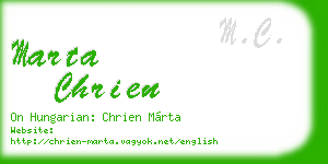 marta chrien business card